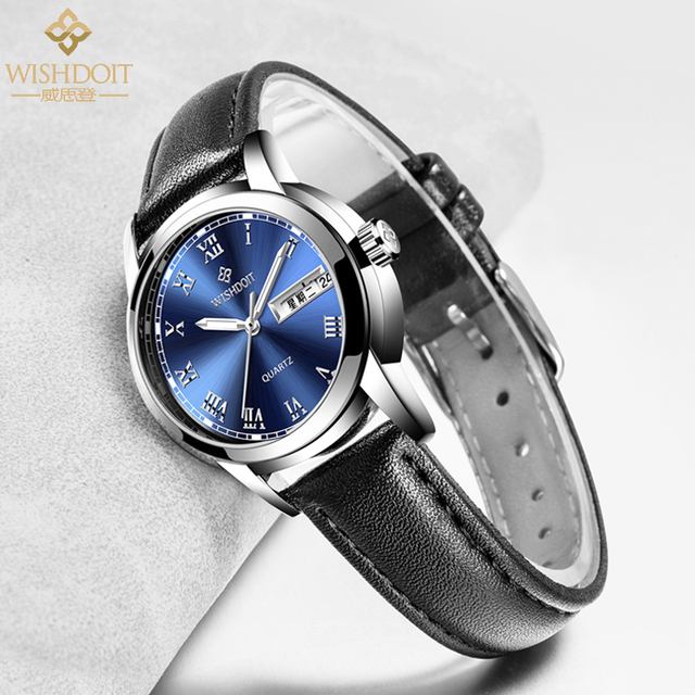 Ladies Business Watches Waterproof Luminous Calendar Classic Quartz Clock Leather and Stainless Steel Girl Watch