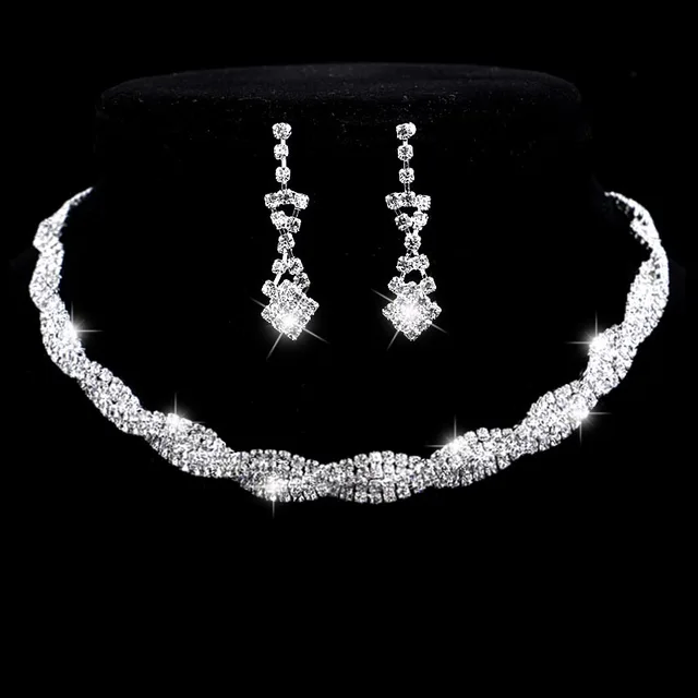 Treazy Silver Color Wedding Jewelry Set 