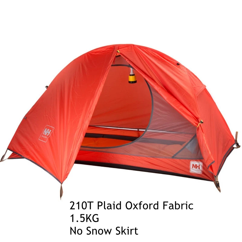 Red 210T Fabric 1,3 кг Naturehike палатка 20D из силиконовой ткани Сверхлегкий двухслойный алюминиевый стержень для 1 человека туристическая палатка 4 сезона с ковриком - Цвет: Red 210T Fabric