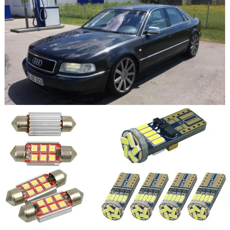 

Interior led Car lights For audi A8 4d2 4d8 sedan Reading dome bulbs for cars error free License Plate Light 18pc/lot
