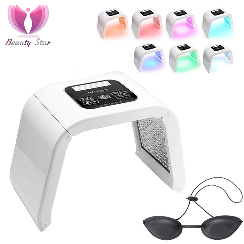 Beauty Star 7 цветов светодиодный светильник Фотон терапия машина красоты PDT лампа лечение кожи акне удаление морщин спа-маска машина