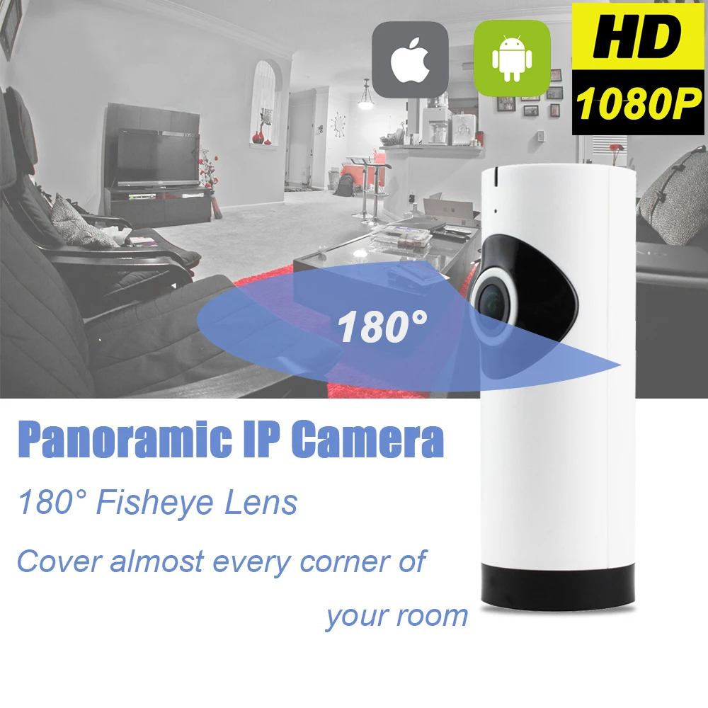 Домашняя камера видеонаблюдения рыбий глаз 1080P IP WiFi детский монитор Беспроводная