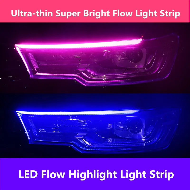 

2pcs DRL LED 3cm 45cm 60cm Daytime Running Light Flexible Soft Tube Guide White Red Turn Signal Yellow Car DRL Led Lightings