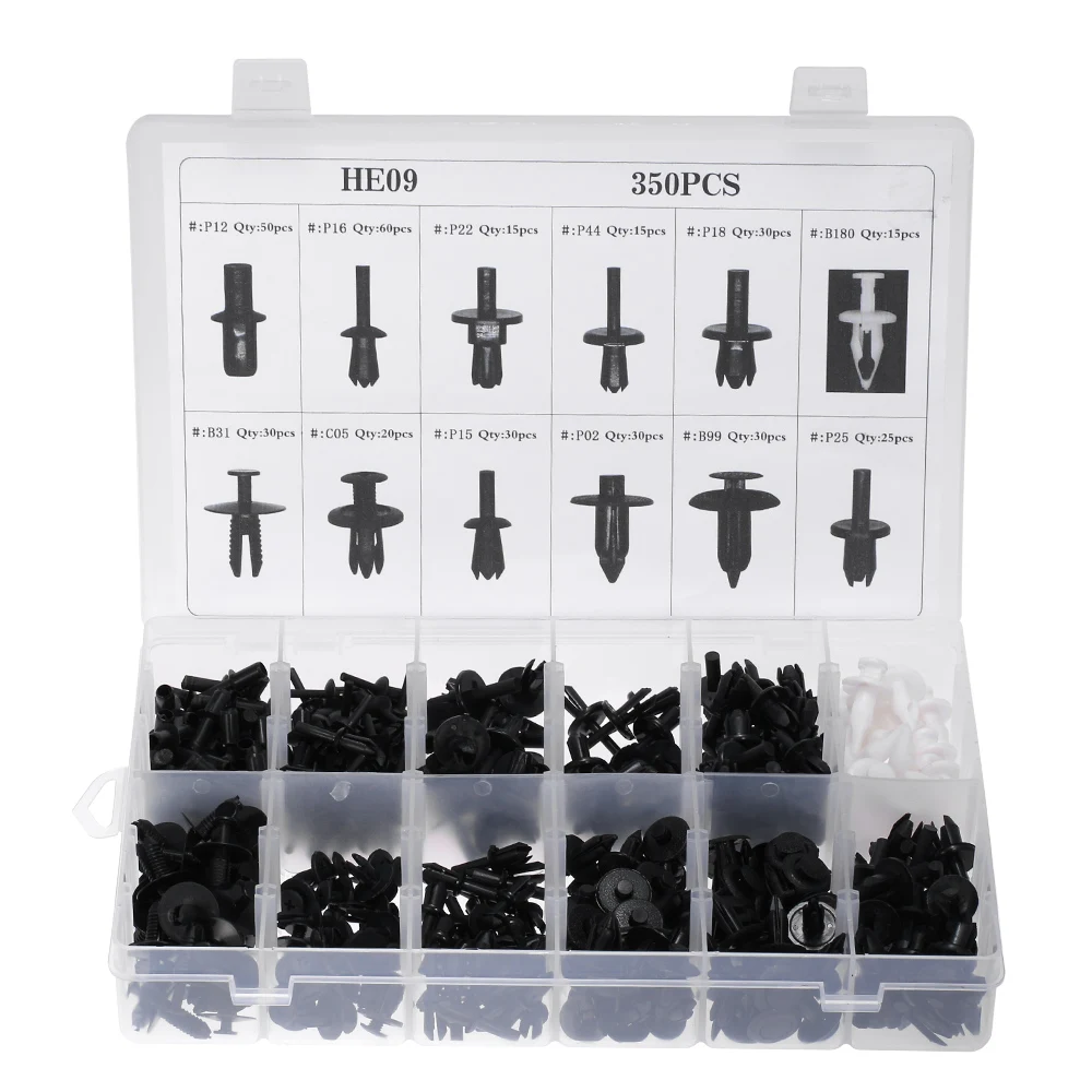 

350pcs Car Plastic Push Retainer Pin Rivet Trim Clip Assortments Kit
