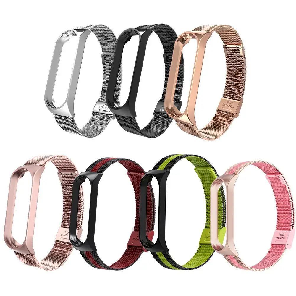 Mi lanese магнитный ремешок для xiaomi mi band 4 браслет из нержавеющей стали Браслет замена