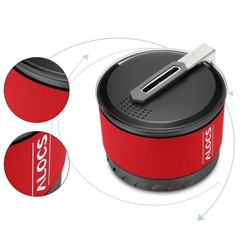 

ALOCS Fast-heating Pot Camping Cooking For 1 -2 Person Outdoor Cookware Picnic