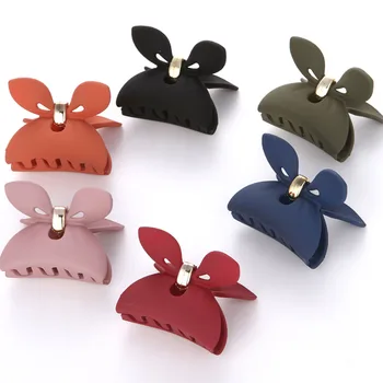 

1PC Women Rabbit Ear Acrylic Hair Clip Hairpins Solid Resin Scrub Hair Crab Hair Claws Women Make UP Washing Hair Accessories