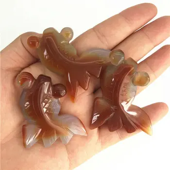 

Wholesale 1PC Natural Red Carnelian Agate Golden Fish Sardonyx Crystal Goldenfish Healing Gift Natural Quartz Crystals