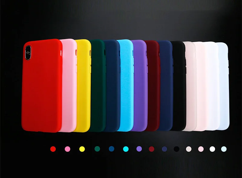 

Luxury Shockproof Matte Color Soft TPU case For iphone 7 8 6 6s plus X XS XR Max 5 5s SE iphone Case Soft Capa Funda