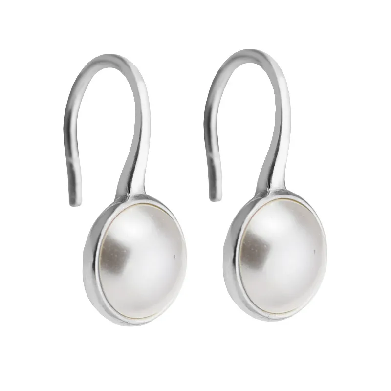 Luminous Droplets Women Hoop Earrings 925 Sterling Silver Jewelry White Pearl Earrings for Women Classic Wedding Jewelry Earings