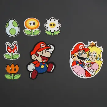 

Cartoon Mario Embroidery self-adhesive Patches For Clothing Kids cartoon Sticker Badges Accessories Appliques