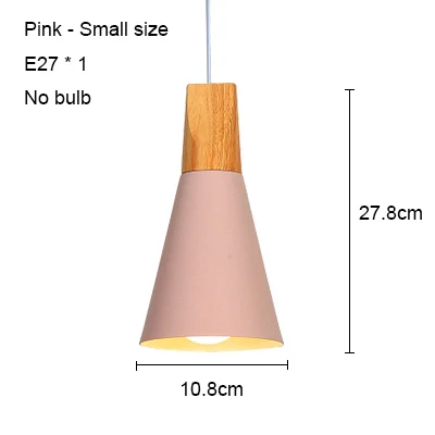 Pink 108mm no bulb Светодиодные потолочные светильники, Светильники для гостиной, кухни, E27, потолочный светодиодный светильник, лампа для столовой, светильники, лофт, скандинавский Деревянный светильник 110 В - Цвет корпуса: Pink 108mm no bulb