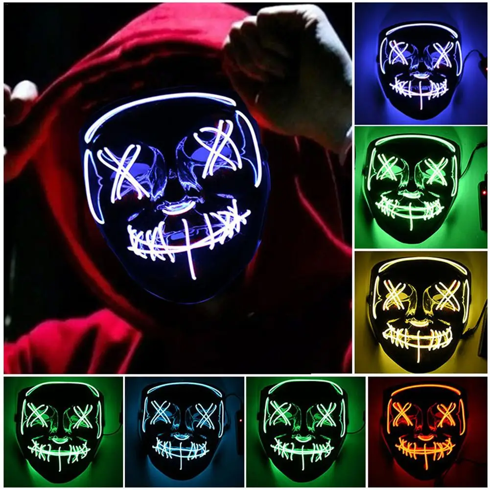 

Party Mask Light Up V Camouflage Mask LED Scary Mask Festival Christmas Costume Fakes Masquerades