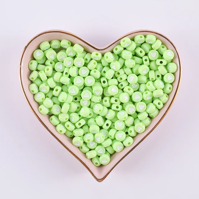 100/200/500pcs Heart Beads For Jewelry Making Acrylic Mixed Beads With Letters For Bracelet Handmade Diy Bracelet Necklace 2021 4x7mm 109