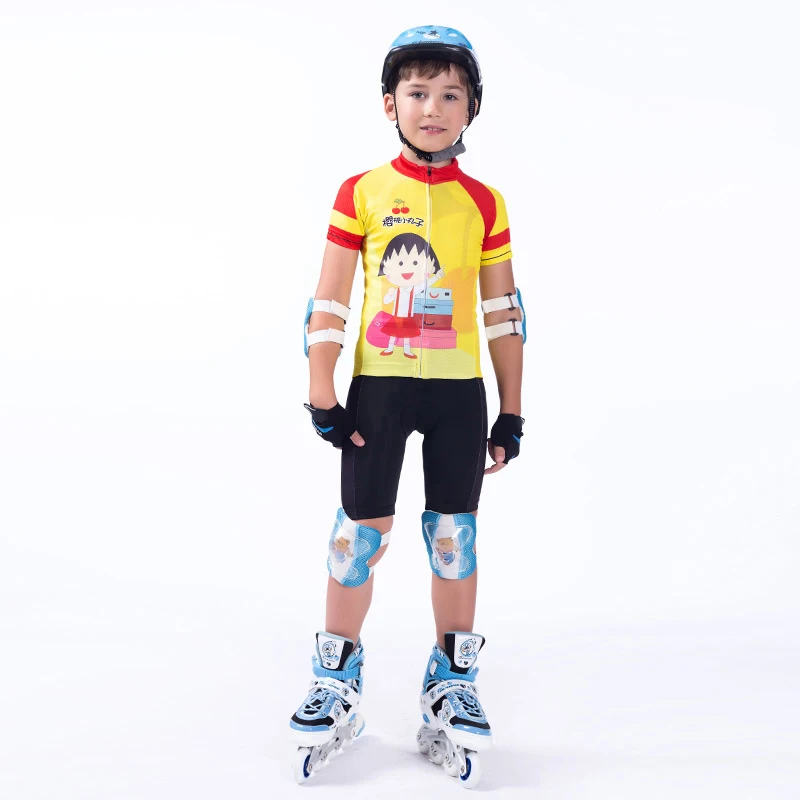 Cycling Jersey for Children Cartoon Roller Skating Clothing Suit Riding Kids Bike Set Sportswear Kits | Спорт и развлечения