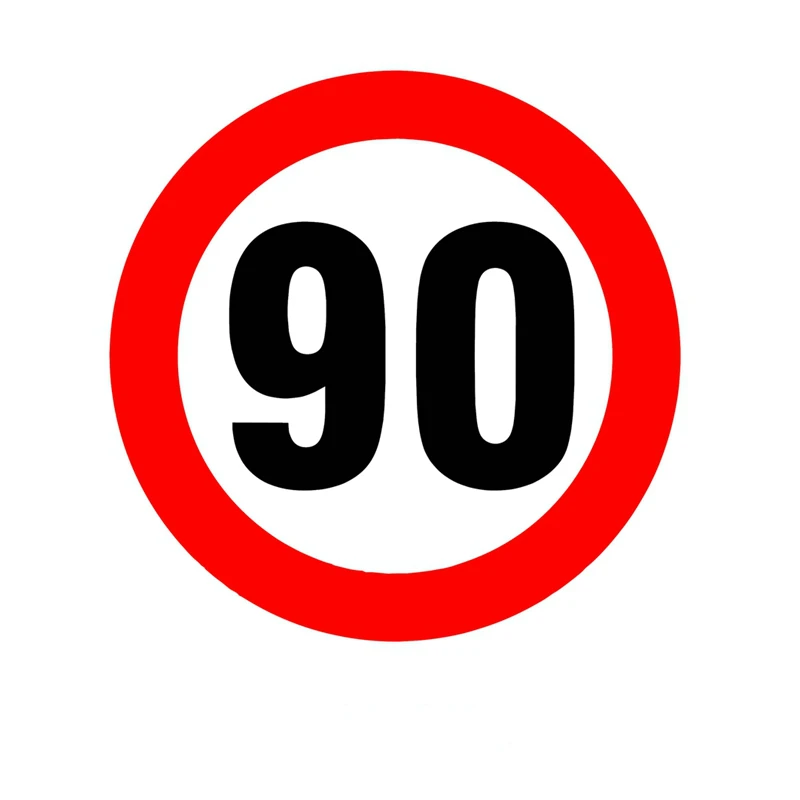

16*16cm Speed Limit Sign 90 Km/h Car Sticker PVC Coloful Decals Motorcycle Car Accessories Warning Sticker