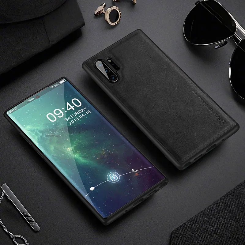 Black X-Level кожаный чехол для samsung Note 10 Plus, мягкий силиконовый чехол на заднюю панель для samsung Galaxy Note 10, чехол для Note 10 Plus - Цвет: Black