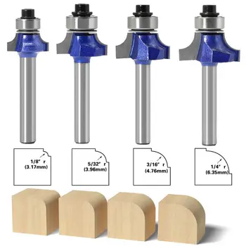 

6mm Corner Round Router Bit with Bearing Milling Cutter for Wood Woodworking Tool Cemented Carbide
