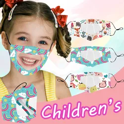 3pc Children Kids Faceshield Transparent Face Masks Outdoor Mask With Clear Window Visible Expression For Deaf Mute Mascarilla