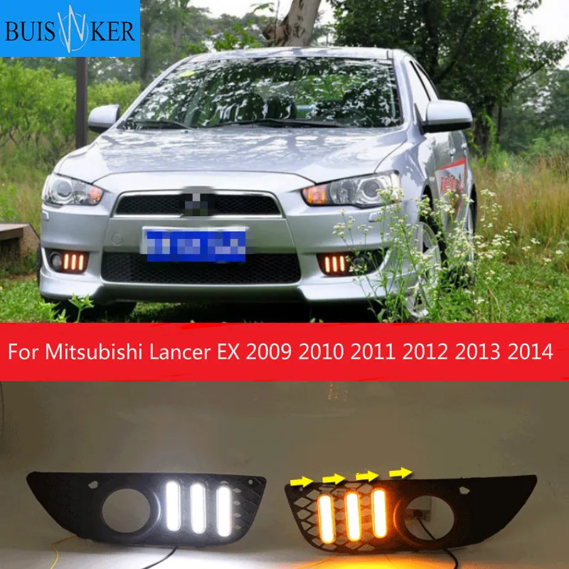 

1 Set For Mitsubishi Lancer EX 2009 2010 2011 2012 2013 2014 LED DRL Daytime Running Lights Daylight Fog Head Lamp