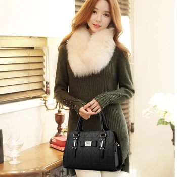 

Hot Sale Fashion Women Leather Handbag Inclined Female Bow-knot Shoulder Bags Handbags Lady Shopping Tote Soft Messenger Bag Sac