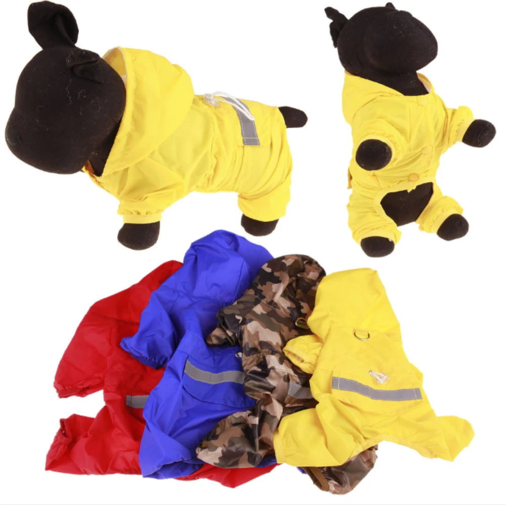 Для щенков дождевые пальто плащ с капюшоном Светоотражающая водонепроницаемая одежда для собак Мягкая дышащая домашняя кошка