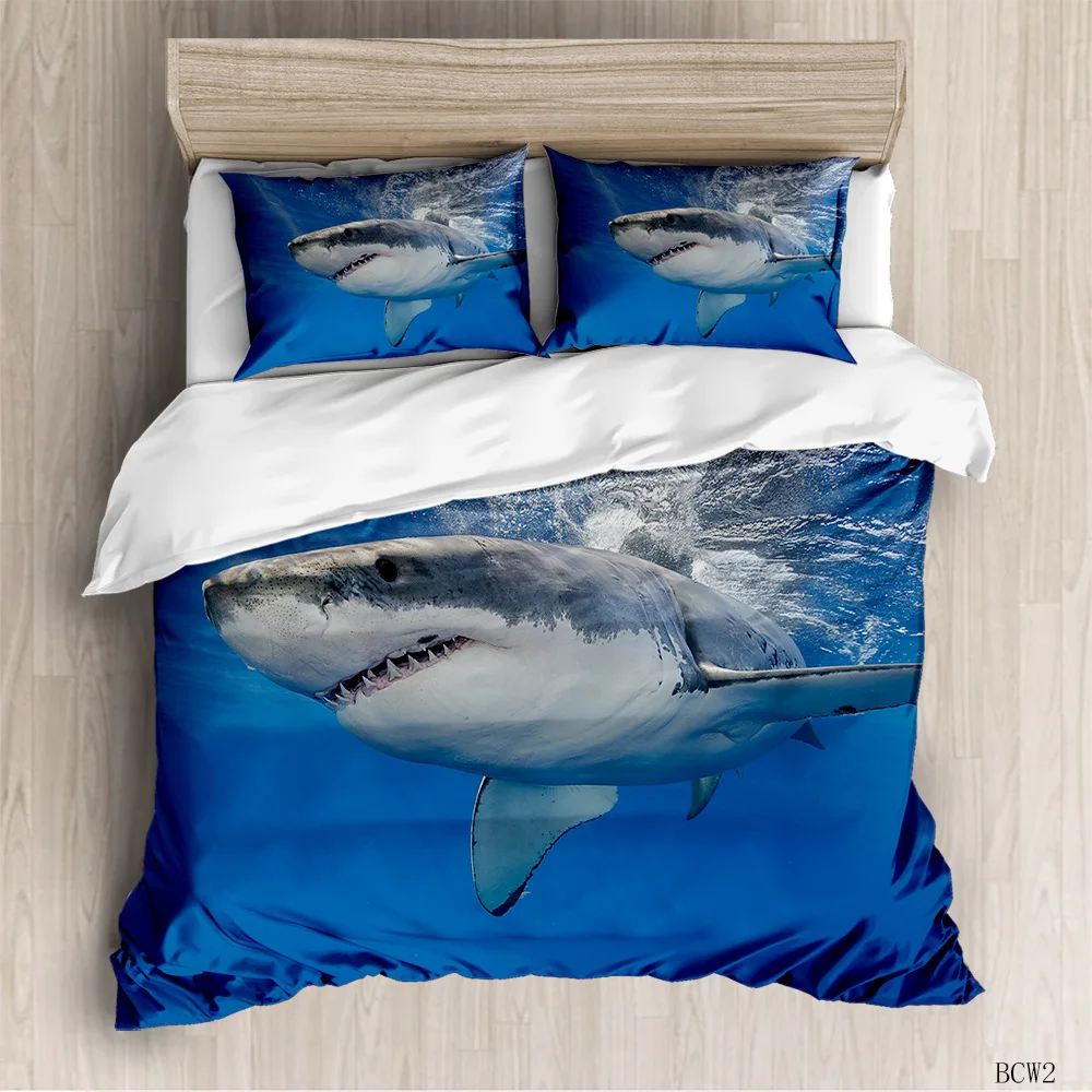 

Autumn and winter marine life series pattern digital printing two-piece three-piece household bedding duvet cover