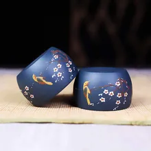 Подлинная чайная чашка Zisha кунг-фу, ручная роспись чайная чашка, натуральный Рудный фиолетовый песок, чайная чашка, термостойкий чайный набор, аксессуары