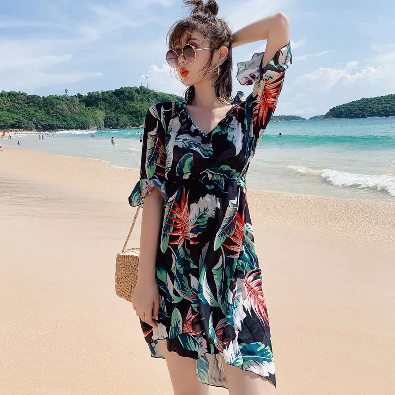 

Bathing Suit Three-piece Set INS-Style Cute Japanese-style Sexy Bikini Women's Conservative Graceful Split Type Hot Springs Swim