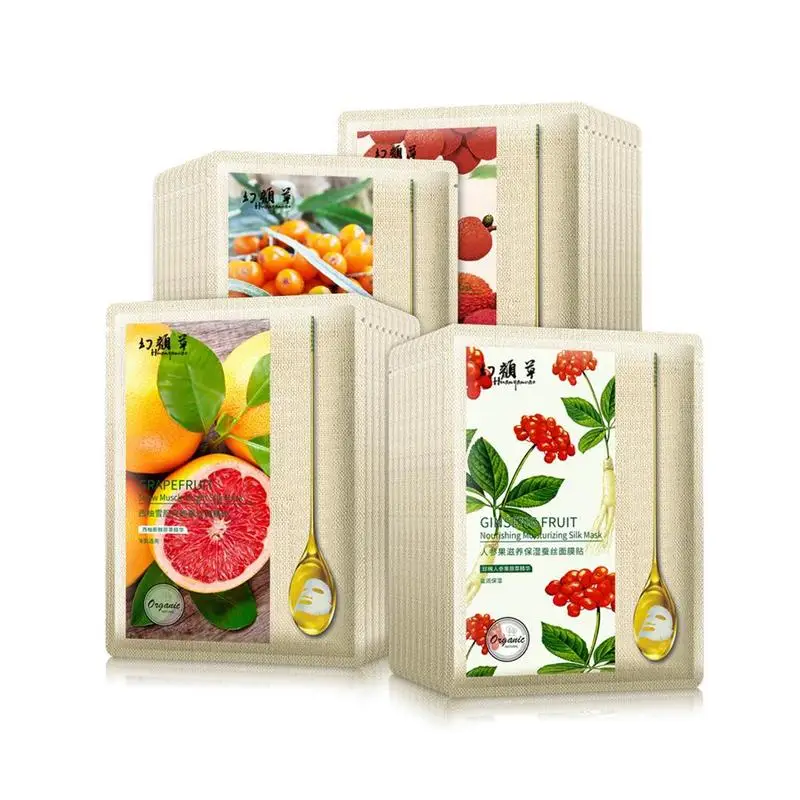 

1pc Moisturizing Anti Acne Aging Whitening Skin Care Masks Face Mask Natural Fruit Extracts Hyaluronic Acid Facial Masks