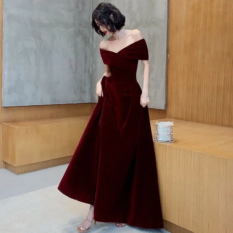 Plus Size Party Dresses Slash Neck 