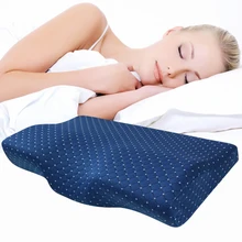Подушка для постельных принадлежностей с эффектом памяти, защита шеи, медленный отскок, подушка с эффектом памяти в форме бабочки, Бамбуковая подушка для здоровья, Шейная Шея