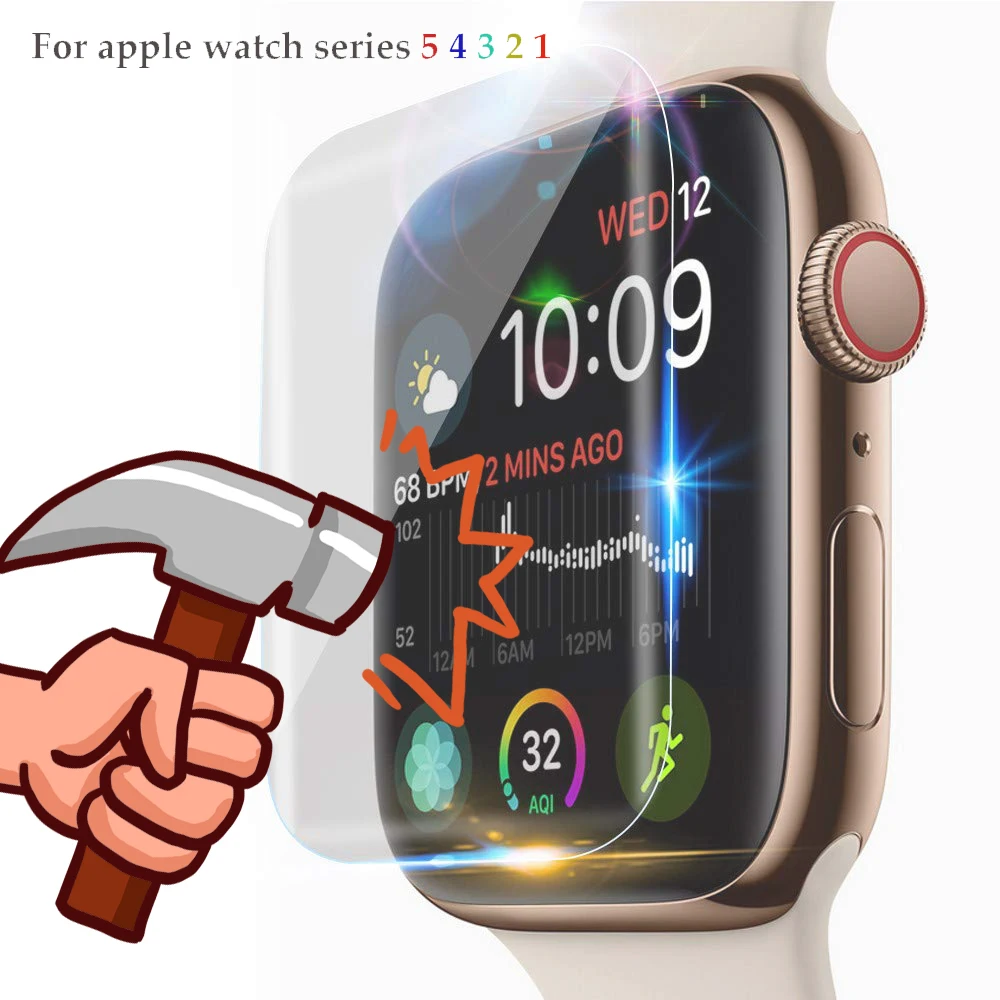 Защитная пленка для Apple Watch Series 5 4 44 мм 40 Iwatch 3 band 42 38 мягкая ударопрочная 9D с полным