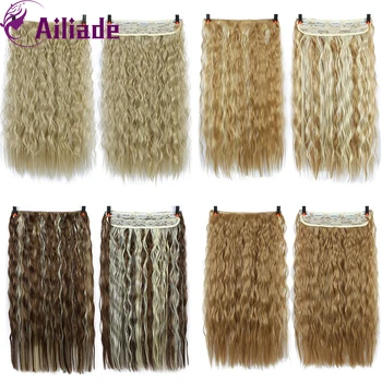 

AILIADE Long Curly 5 Clip In Hair Extensions Corn Perm Natural Hair Extentions Female Heat Resistant Synthetic Fake Hair Pieces