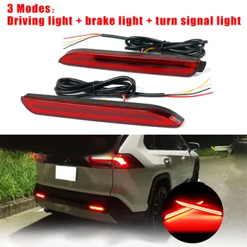 

2pcs LED Brake Stop Light Rear Bumper Reflector Driving Fog Lamp For Toyota RAV4 High Quality ABS Plastic LED Rear Bumper Lamps