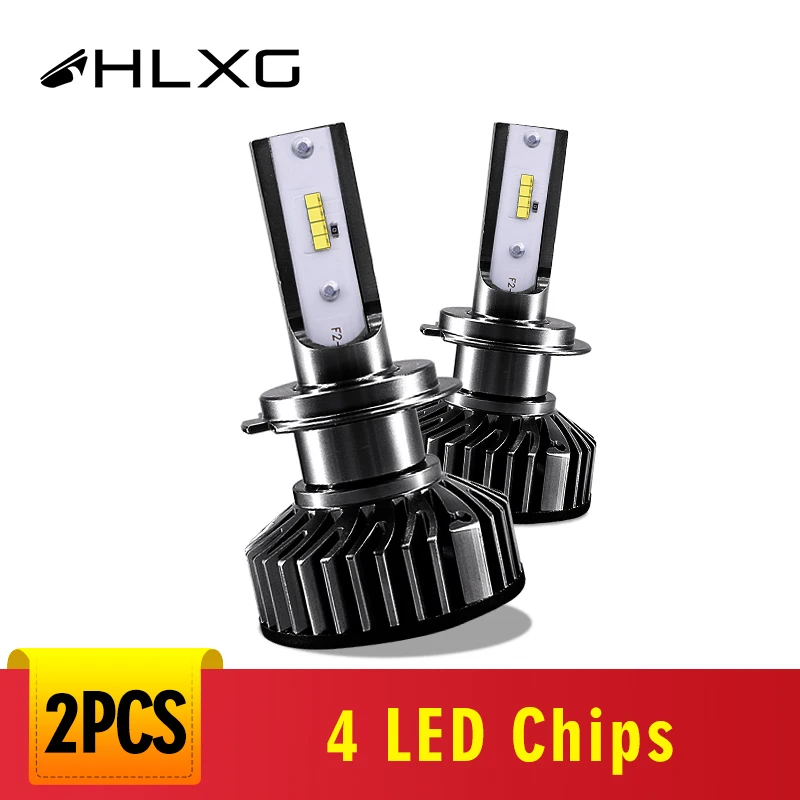 Hlxg супер Автомобильные фары мини-лампа H7 светодиодный лампы CSP 9005 светодиодный H7 H4 Авто H8 H11 комплект фар светодиодный автомобиль 6500 к белый свет 9005 HB3 - Испускаемый цвет: 4 LEDS Chips
