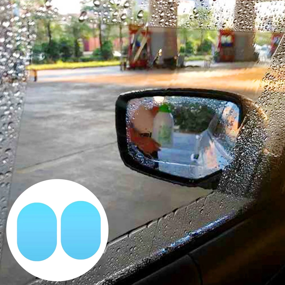 Car Anti Fog Film 4PCS PET+Nano Coating Car Rearview Mirror Side Window Glass Anti-Fog Film