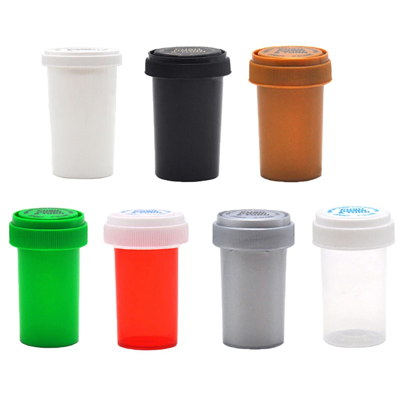 

1Pcs 75ML/110ML Plastic Push Down Turn Vial Container Weed Storage Stash Jar Pill Bottle Case Herb Box