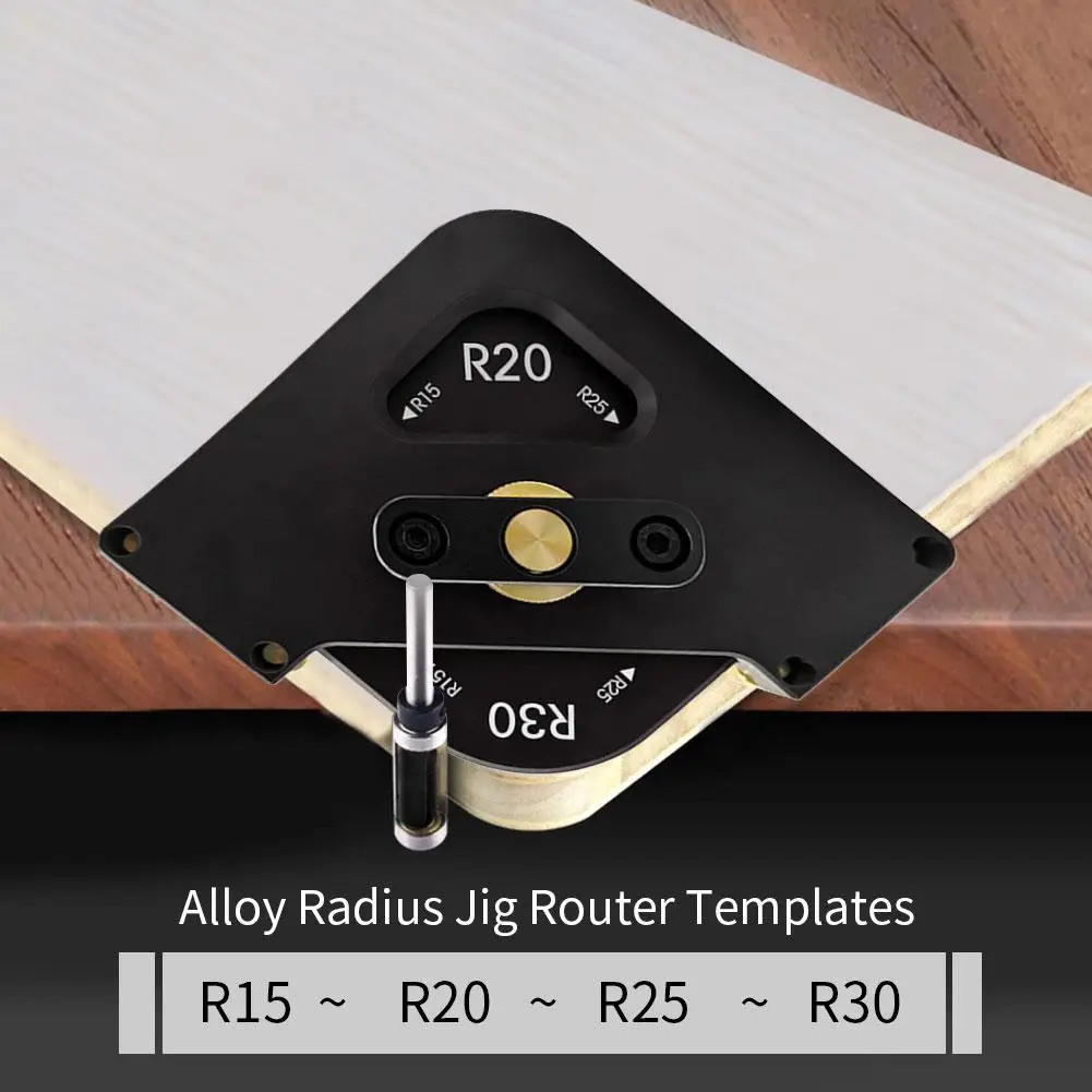 Alloy Radius Jig Router Templates Chamfer Profile Template Kits R Angle Wood Milling Trimming Machine For Woodworking Tool Set
