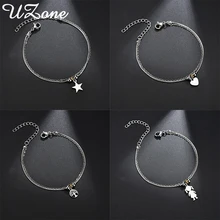 UZone, двухслойный браслет с подвеской в виде сердца для девочек, браслет из нержавеющей стали, браслеты с подвеской в виде звезды и дерева, лучший подарок на Рождество