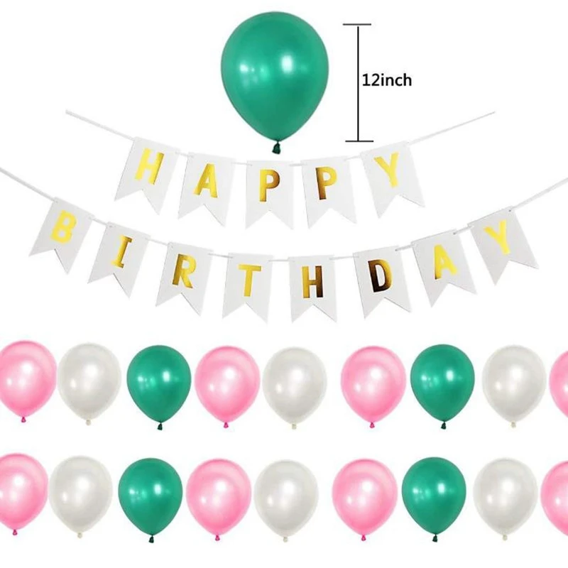 51 Pcs Decoration Supplies Round Paper Flower Ball Balloon Paper Tassel Birthday Pull Flag Home Birthday Party Wedding Decoratio