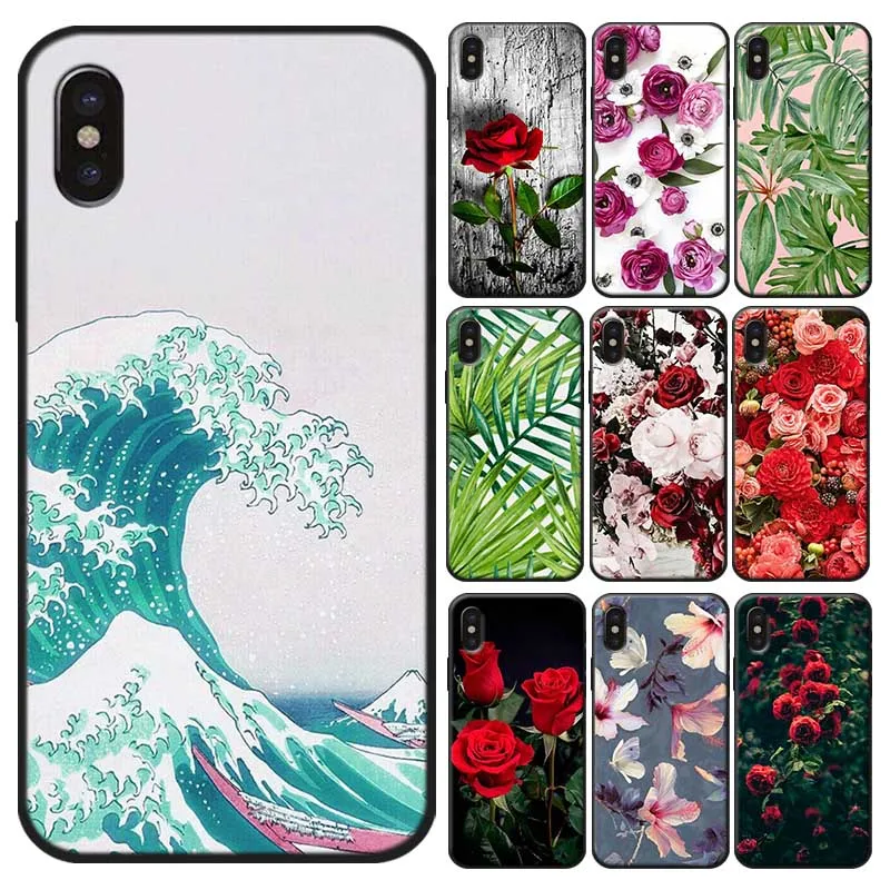 Розы цветы для iPhone 11 pro max X XS MAX XR 7 8 6 6S plus 5s SE Мягкий силиконовый чехол телефона |