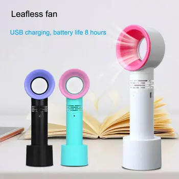 

Mini Fan Ventilator Handheld Bladeless Fan Air Cooler USB Rechargeable With LED Ligth Display Portable Cooler Fan For Outdoor