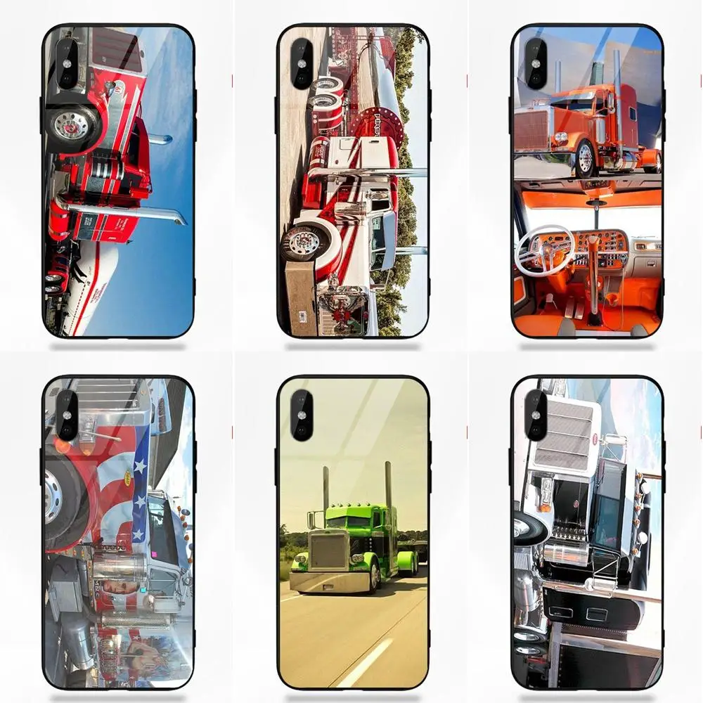 Грузовики peterbilt черная кожа для Redmi 5 Note 5A 6 Galaxy S8 S9 Plus huawei Honor 7X P20 Lite mate 10 Pro |