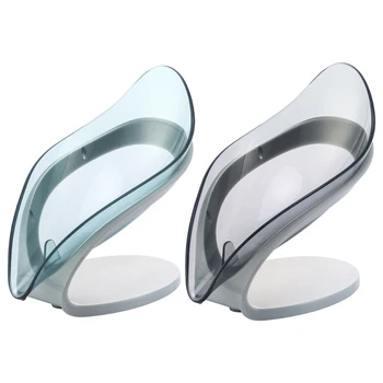 

Leaf Shape Soap Box Bathroom Dish Storage Plate Tray Holder Non-slip Rack Case