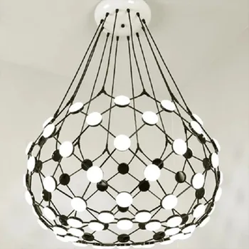 

Sale Creative Go Pendant Lights Postmodern Art Restaurant Villa Hotel Led Net Hanging Lamp Black White Kitchen Bedroom Fixture