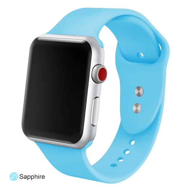 50 шт. мягкий силиконовый сменный спортивный ремешок для 38 мм Apple Watch Series1 2 42 мм ремешок для браслета - Цвет: 天空蓝
