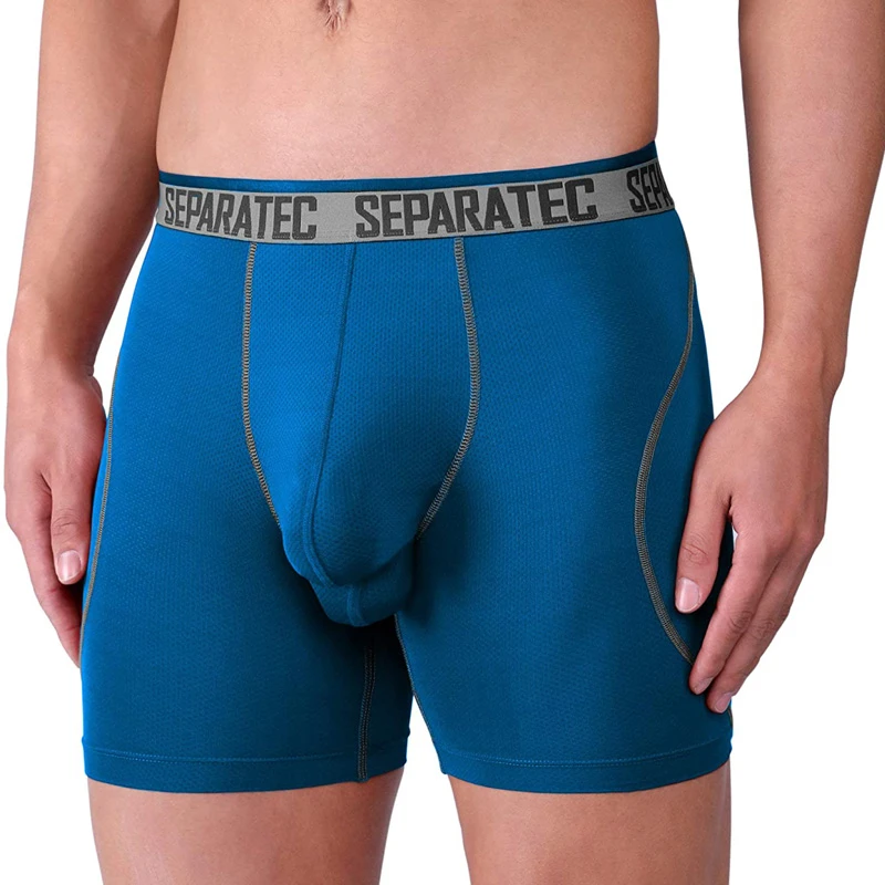 bóxer de pierna larga para hombre, ropa de rendimiento, de tela de malla deportiva, bolsa|Calzoncillos| - AliExpress