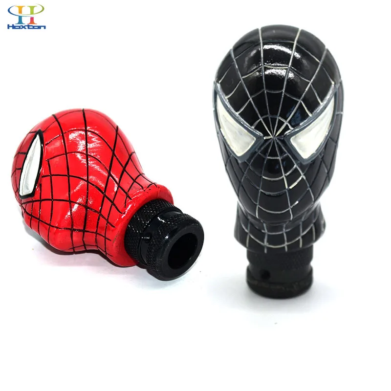 Spiderman Shift Knob,Universal Manual Gearshift Shifter Car Modeling Black//Red Interior Accessories
