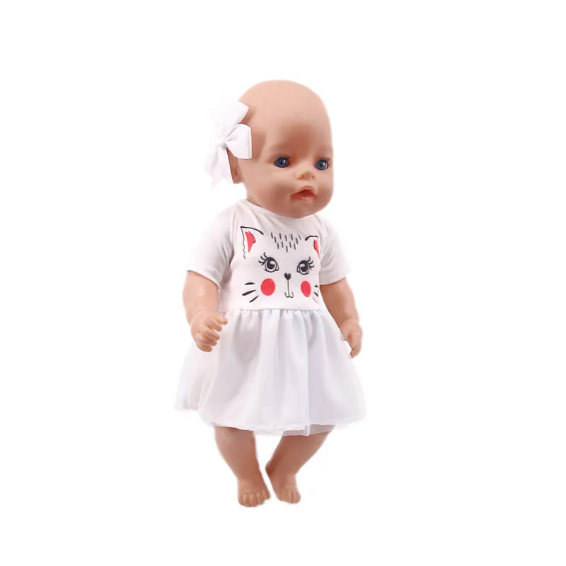 New Head Flower Even Dress Gauze Skirt Fit 18 Inch American 43cm Baby Doll Clothes Accessories Children's Best Christmas Gifts